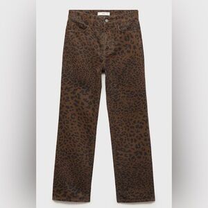 Mango LEOPARD-PRINT STRAIGHT JEANS